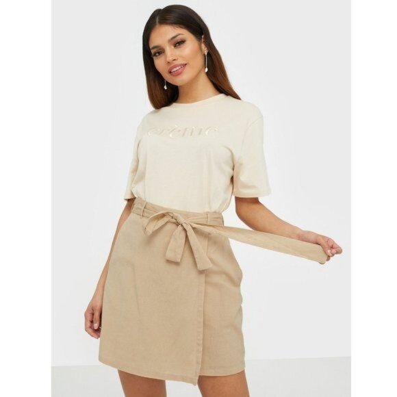 PIECES Tie Waist Mini Skirt - M - Picture 1 of 7